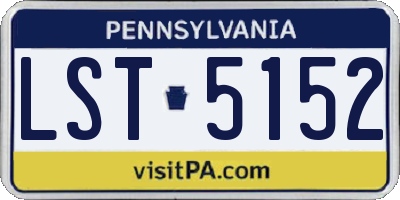 PA license plate LST5152
