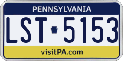 PA license plate LST5153