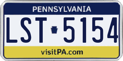 PA license plate LST5154