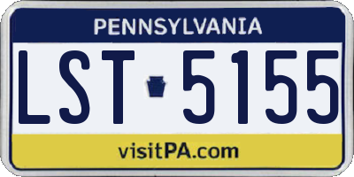PA license plate LST5155