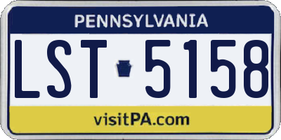 PA license plate LST5158