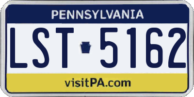PA license plate LST5162