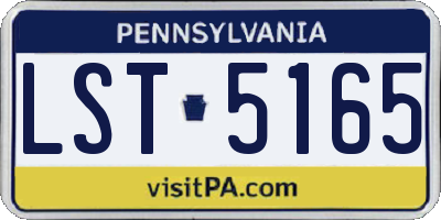 PA license plate LST5165