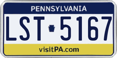 PA license plate LST5167