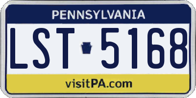 PA license plate LST5168