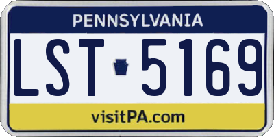PA license plate LST5169