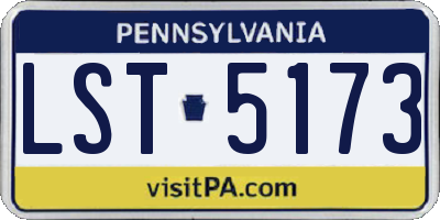 PA license plate LST5173