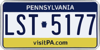 PA license plate LST5177