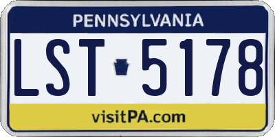 PA license plate LST5178