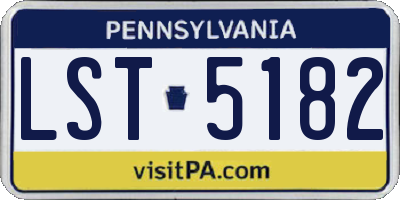 PA license plate LST5182