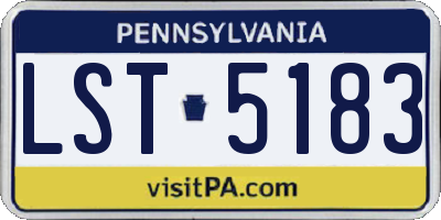 PA license plate LST5183