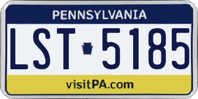 PA license plate LST5185
