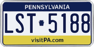 PA license plate LST5188