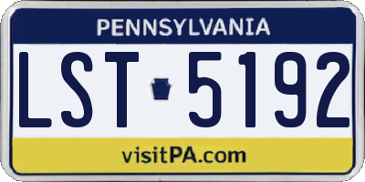 PA license plate LST5192