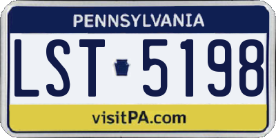 PA license plate LST5198