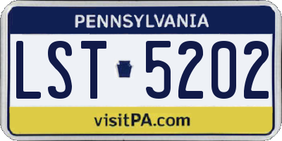 PA license plate LST5202
