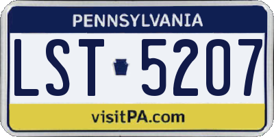 PA license plate LST5207