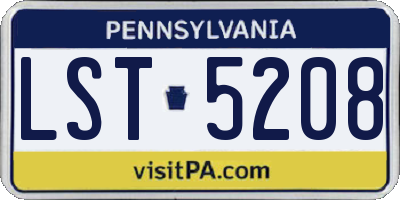 PA license plate LST5208