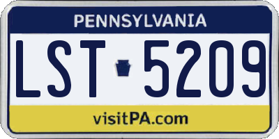 PA license plate LST5209