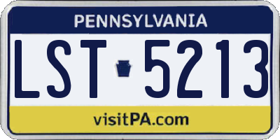 PA license plate LST5213