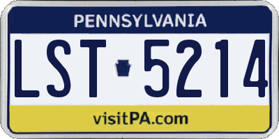 PA license plate LST5214