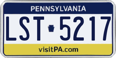 PA license plate LST5217