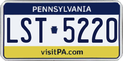 PA license plate LST5220