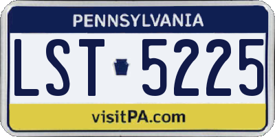 PA license plate LST5225