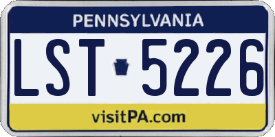 PA license plate LST5226