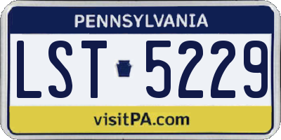 PA license plate LST5229