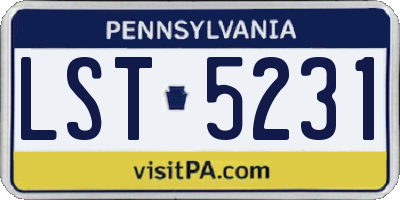 PA license plate LST5231