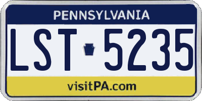 PA license plate LST5235
