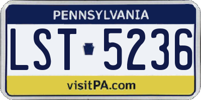 PA license plate LST5236