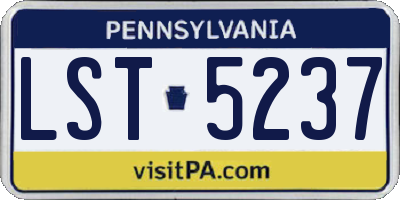 PA license plate LST5237
