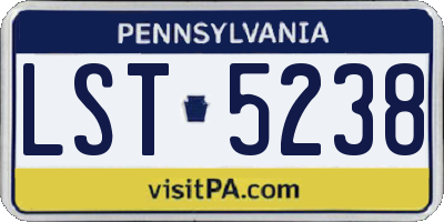 PA license plate LST5238