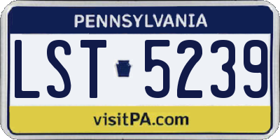 PA license plate LST5239