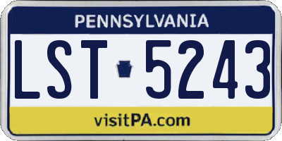 PA license plate LST5243