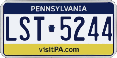 PA license plate LST5244