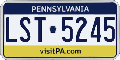 PA license plate LST5245