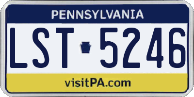 PA license plate LST5246