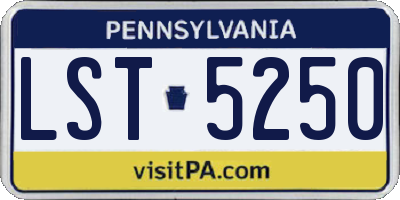 PA license plate LST5250