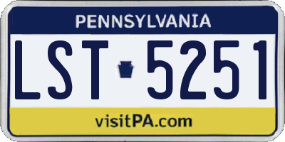 PA license plate LST5251