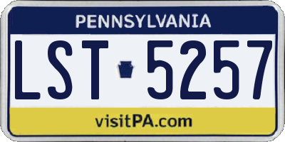 PA license plate LST5257