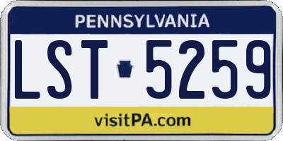 PA license plate LST5259