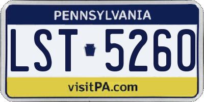 PA license plate LST5260