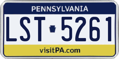 PA license plate LST5261