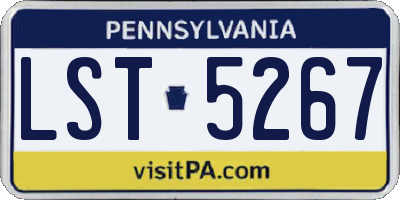 PA license plate LST5267