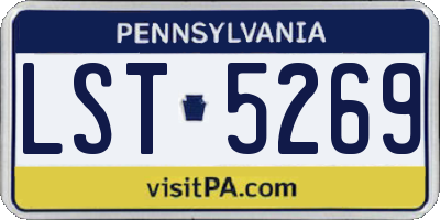 PA license plate LST5269
