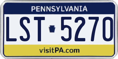 PA license plate LST5270