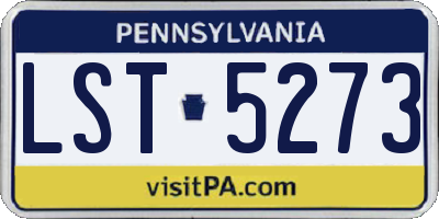PA license plate LST5273